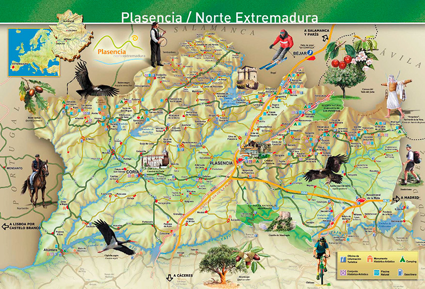 Mapa del Norte de Extremadura